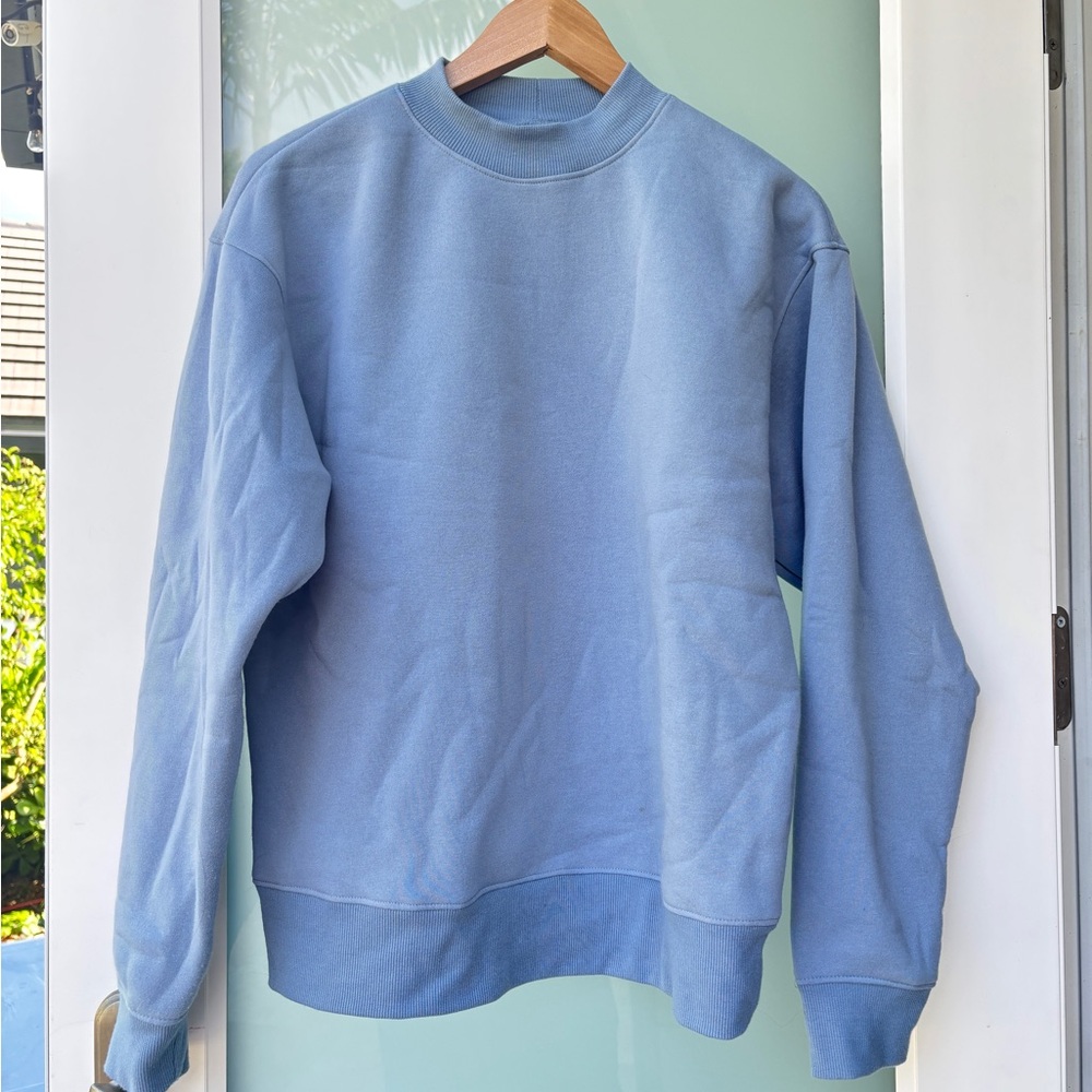 BP Blue Crewneck Sweater Ribbed Cuffs